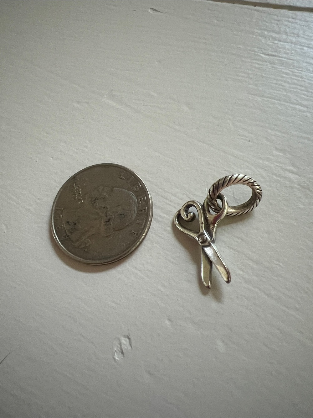 Pandora Silver-Tone Heart Scissors Charm - Picture 2 of 2